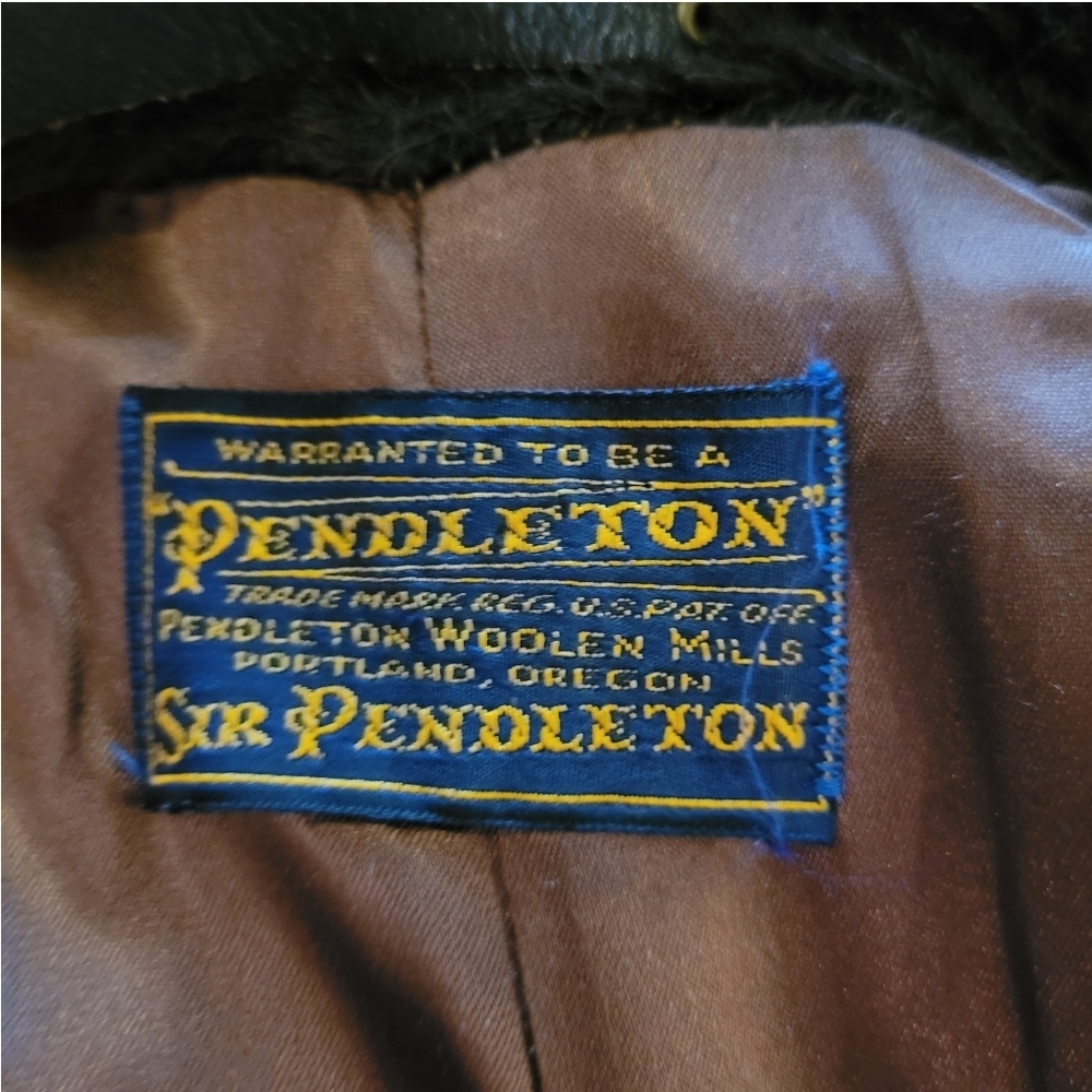 Vintage Pendleton Tan Wool Overcoat Peacoat Breasted Coat Jacket Women's Large - Picture 5 of 10